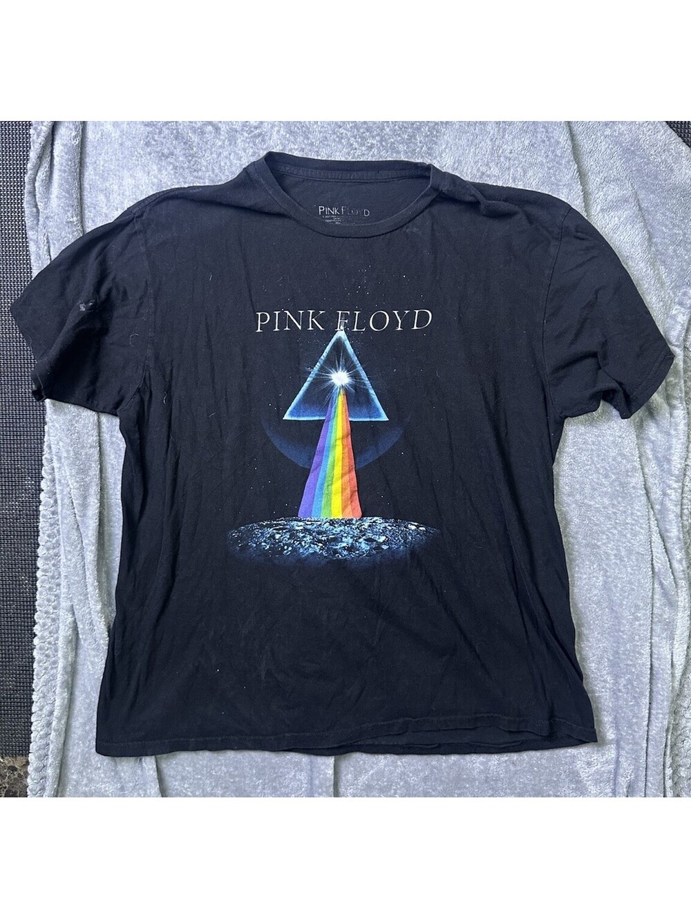 Pink Floyd Dark Side of the Moon T Shirt 2XL Black Prism Rainbow Graphic Te